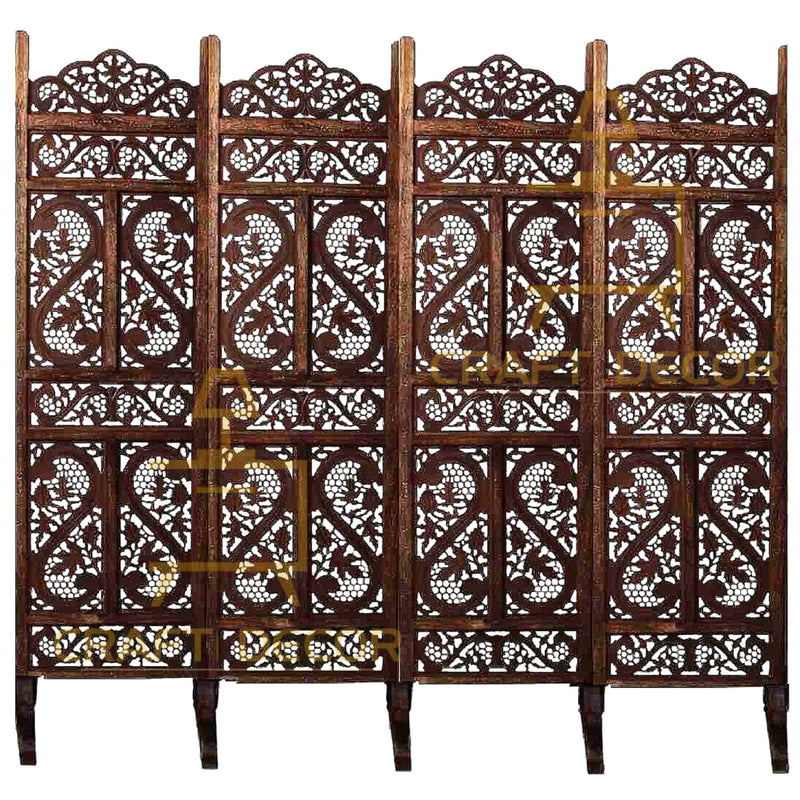 CRAFT DECOR Wooden Room Partition for Living Rooms, Wood Screen Separators and Wooden Room Wall Dividers Wall Panel with Stands for Living Room/Bedroom/Office/Restaurant/Pooja Room