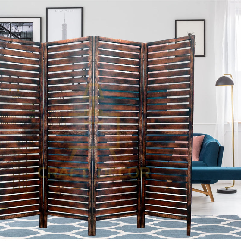 CRAFT DECOR Wooden partition for Living Room | Wood Screen for Pooja Room | Hall Partition | Separator for Living Room | Modern Decorative Wall Divider | Folding Door Screen Kitchen | Foldable Panel for Home/Office/Restaurant/Pooja Room