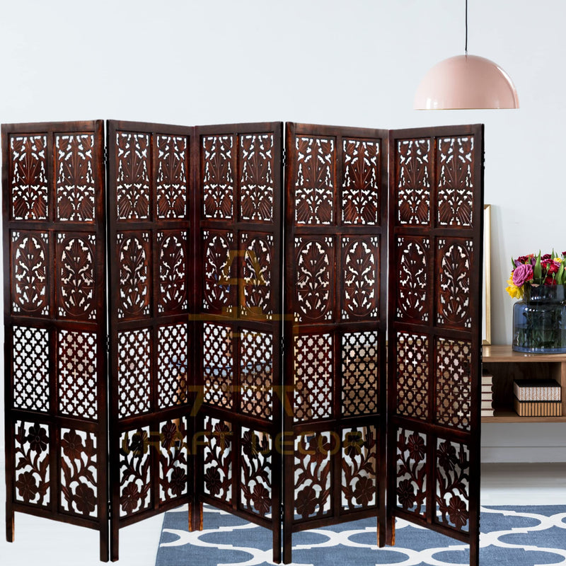 CRAFT DECOR 5 Feet Wooden Room Divider |Wooden Partition for Living Room |Room Separator |Room Wall Divider |Screen Separator For Living Room/Bedroom/Office/Pooja Room/Restaurant