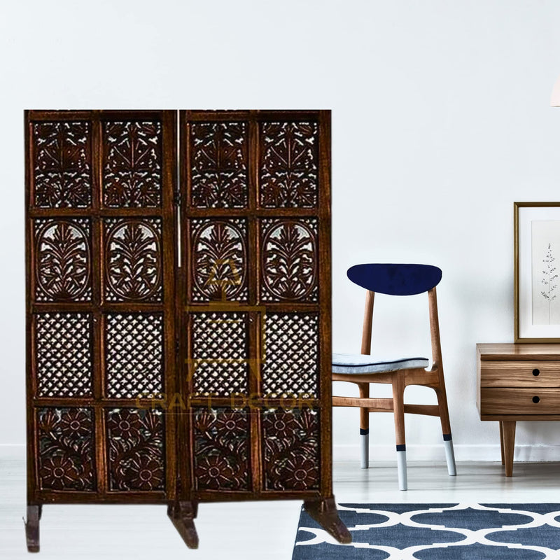 CRAFT DECOR Wooden Room Partition for Living Room, Wood Screen Separator and Wooden Room Dividers, Studio Wall Panel 5 Feet for Living Room/Bedroom/Office/Restaurant/Pooja Room