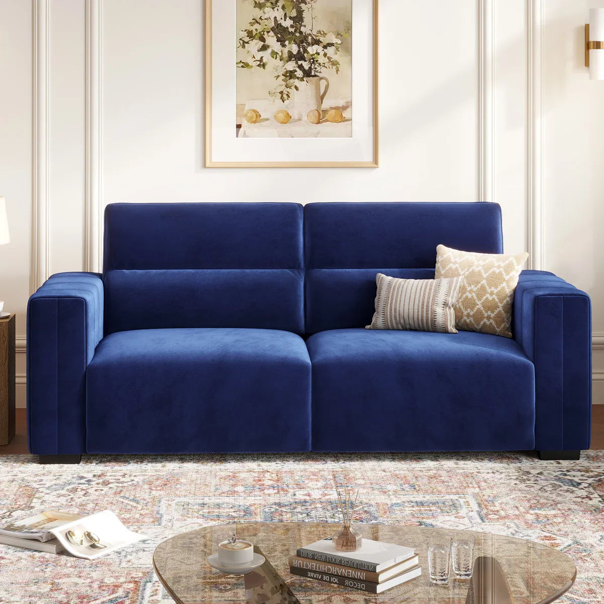 Hikky Deep Seat 2 Seater Sofa with Wooden Frame - Wooden Bazar
