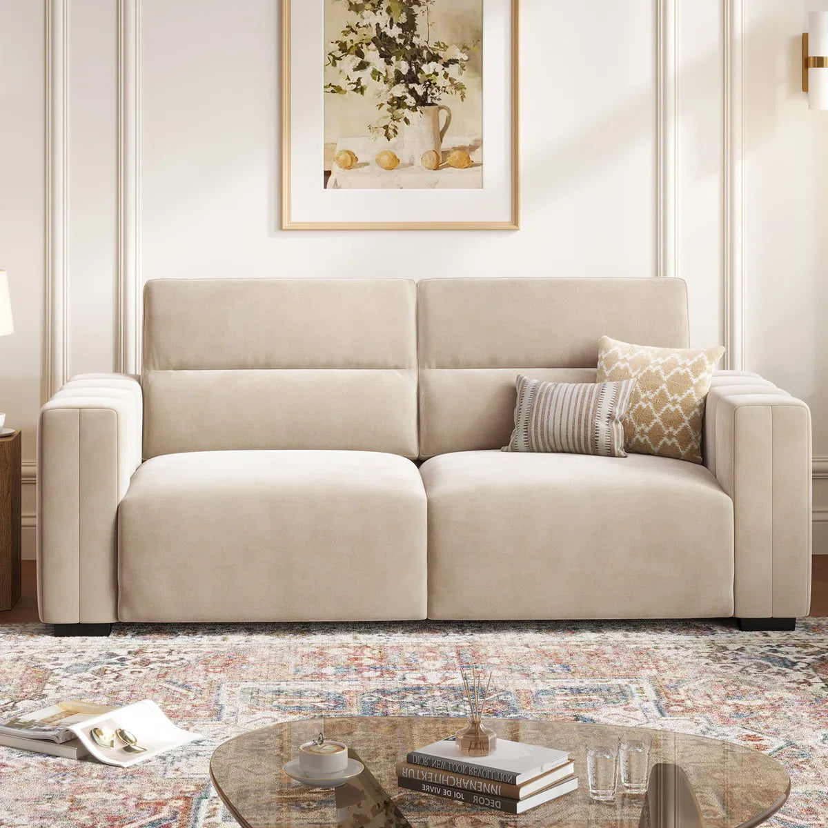 Hikky Deep Seat 2 Seater Sofa with Wooden Frame - Craft Decor