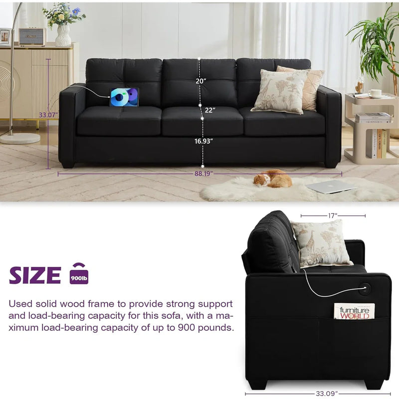 Recks Modern 3 Seater Sofa - Craft Decor