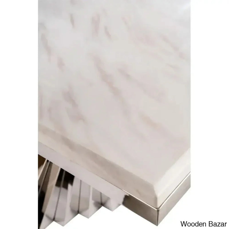 9 - Piece Marble Top Pedestal Dining Set exclusive design