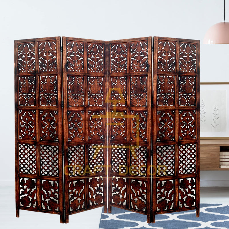 CRAFT DECOR Wooden Room Partition for Living Room, Wood Screen Separator and Wooden Room Dividers Wall Panels 6 Feet for Living Room/Bedroom/Office/Restaurant/Parlour/Pooja Room