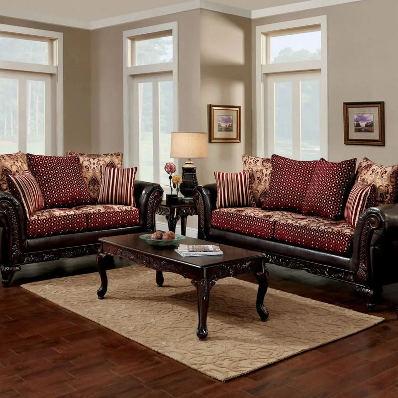 Adamsuno 2 - Piece Faux Leather Living Room Luxury Sofa Set