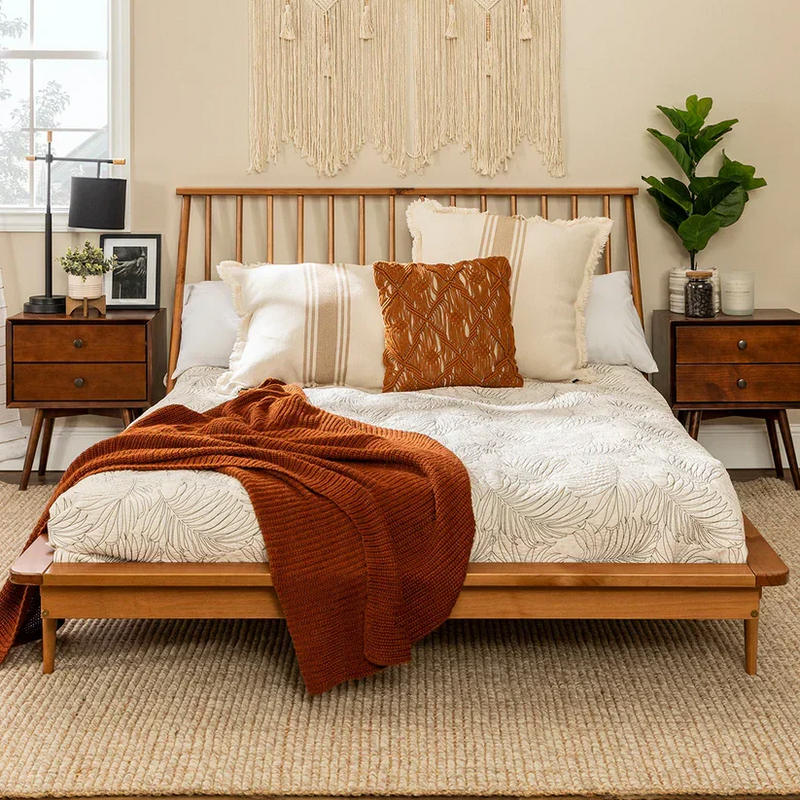Devik Solid Wood Queen Bed - Craft Decor
