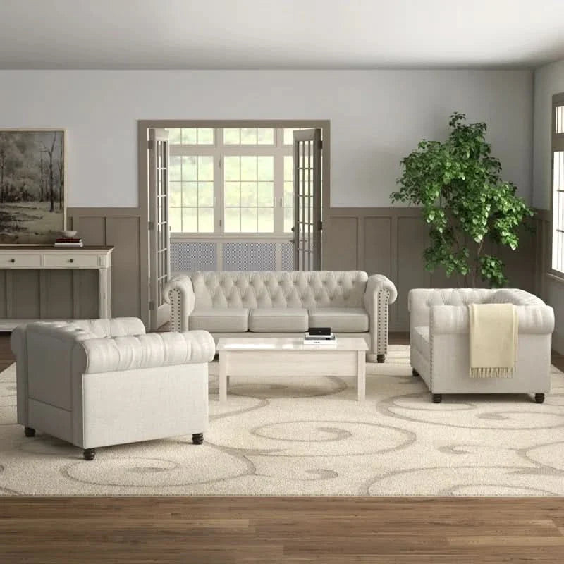 Anavia 3 - Piece Living Room Luxury Sofa Set