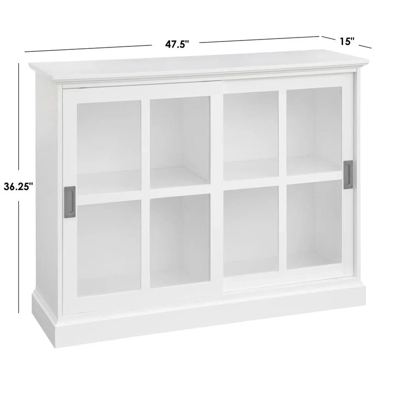 Elegant Sideboard Cabinet – Fluted Glass Doors & Traditional Molding