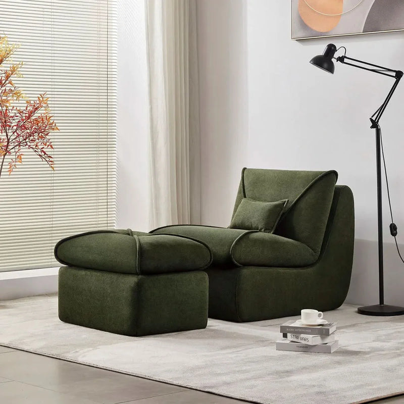 Cinny Armless Bean Bag Set With Ottoman (set Of 2)
