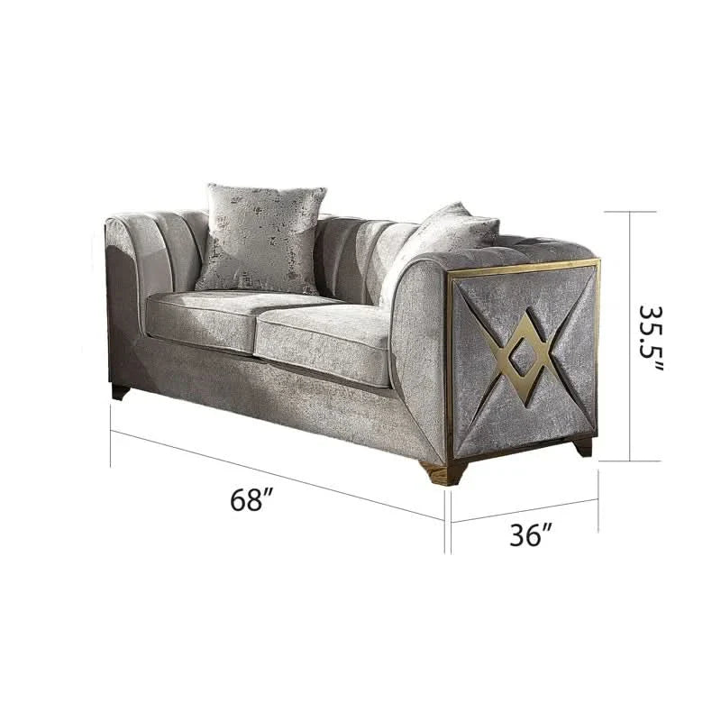 Arrone 2 - Piece Velvet Living Room Luxury Sofa Set