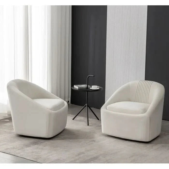 Zoplaar Velvet Swivel Barrel Chair (Set of 2) - Craft Decor