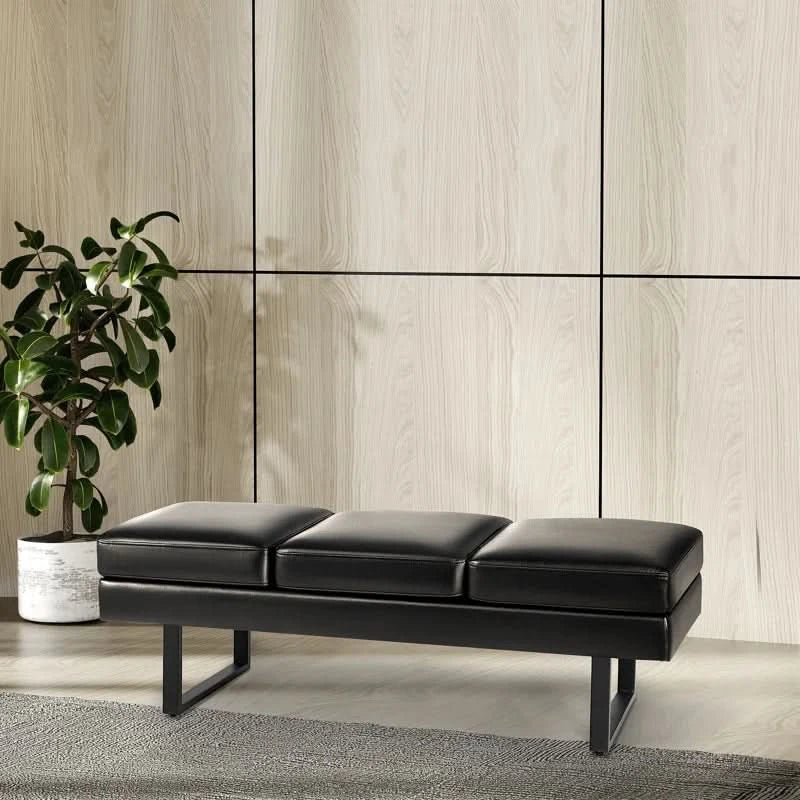 Bazperstate Faux Leather Office Bench - craft decor