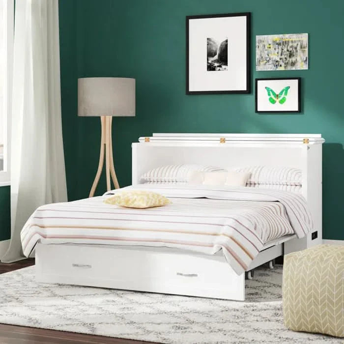 Murphy Bed Chest with Storage and Built-in Charger