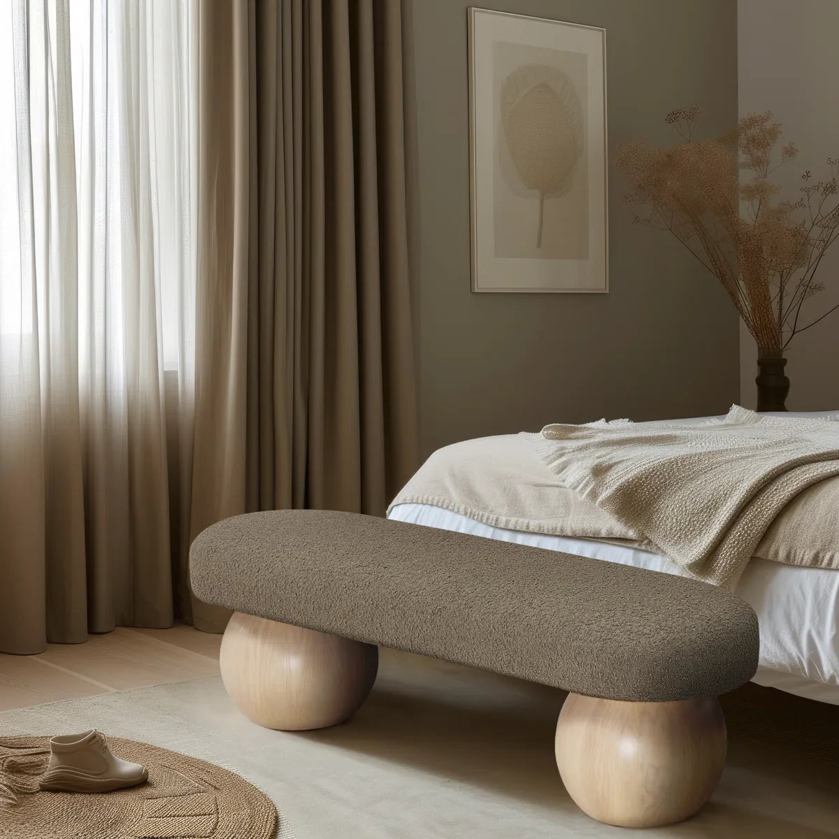 Henik Modern Upholstered Bench - craft decor