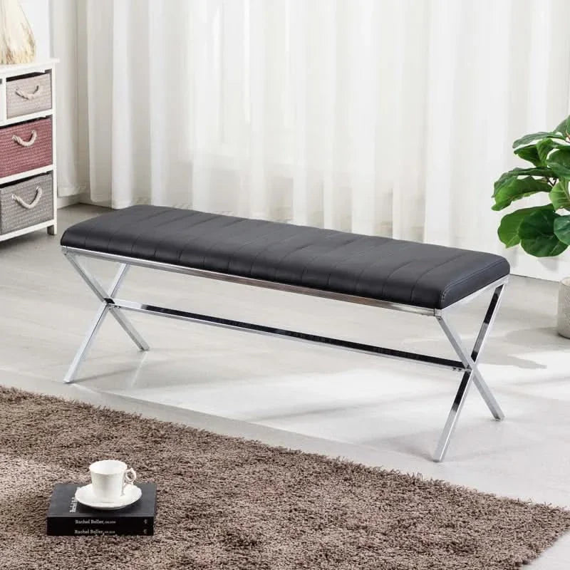 Kenlite Faux Leather Upholstered Bench - craft decor