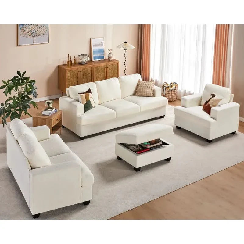 Berlinden 4 - Piece Living Room Luxury Sofa Set
