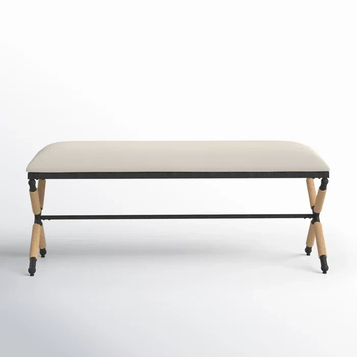 Chandernagar Polyester Upholstered Bench - craft decor
