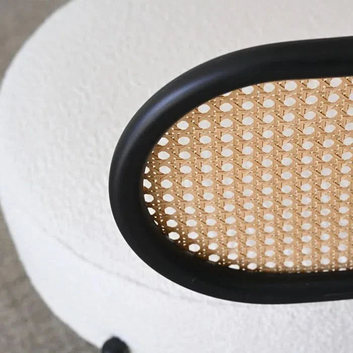 Kaizune Armchair with Rattan Back – Stylish Accent Chair