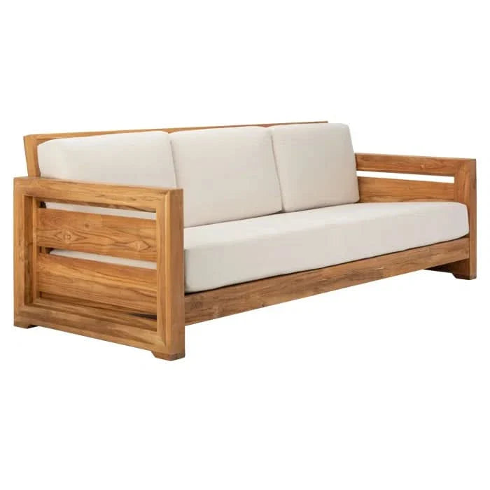 Teak Outdoor Patio Sofa – Weather-Resistant Comfort
