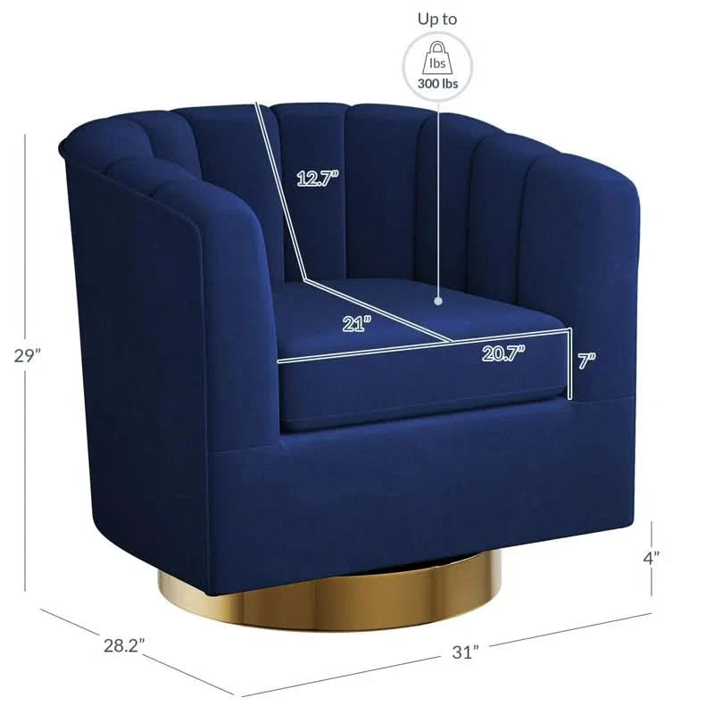 Mannacey Upholstered Stylish Swivel Barrel Chair  - Craft Decor