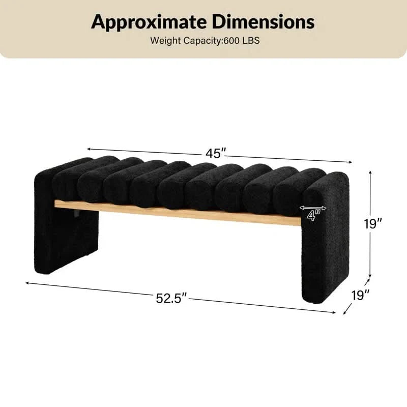 Sistrate Modern Upholstered Bench with Solid Wood Construction