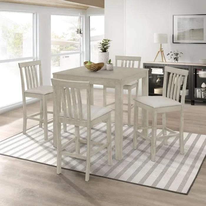 Compact 4-Seater Dining Set with Sleek Four-Leg Table