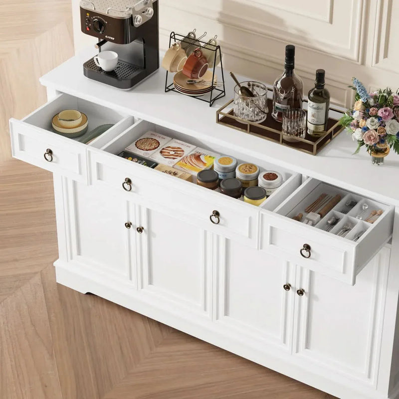 54" Sideboard Buffet with Drawers & Shelf