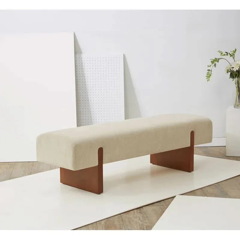 Xaport Linen Upholstered Bench - craft decor
