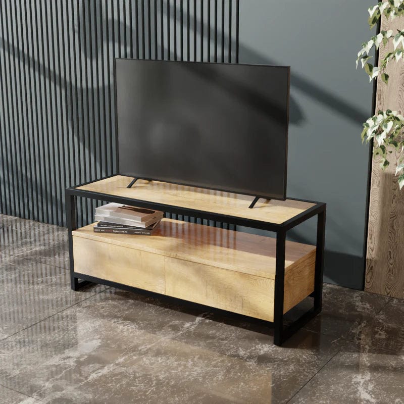 Casper TV Unit with Drawers in Small Size in Wooden Texture