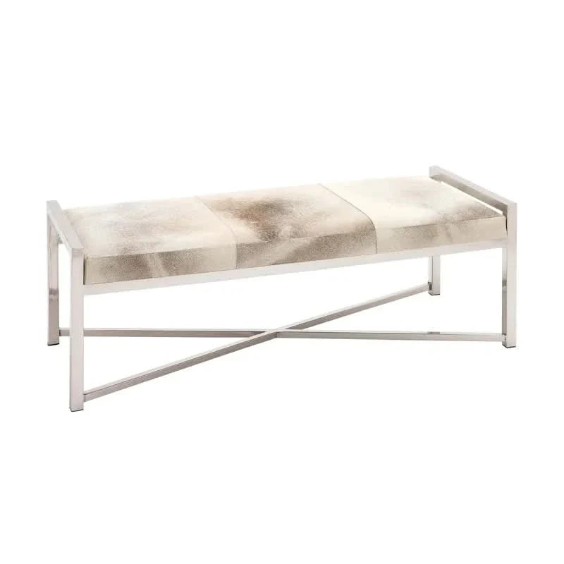 Safaili Genuine Leather Upholstered Bench - craft decor