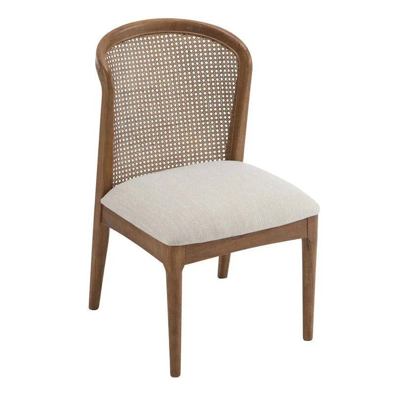 Wood & Rattan Dining Chairs (Set of 2)