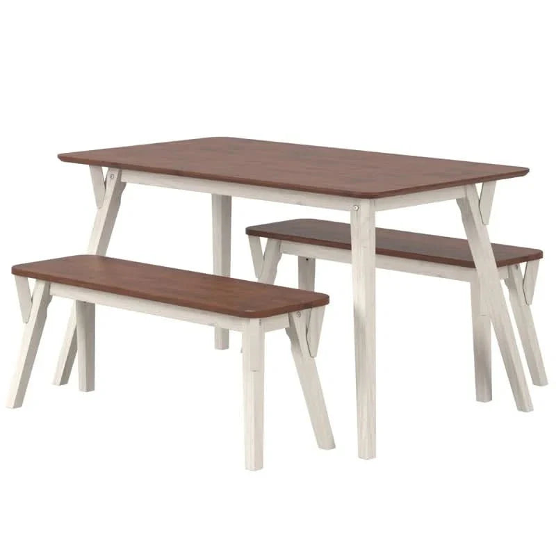 Arjunvalley 3 - Piece Solid Wood Dining Set - Craft Decor