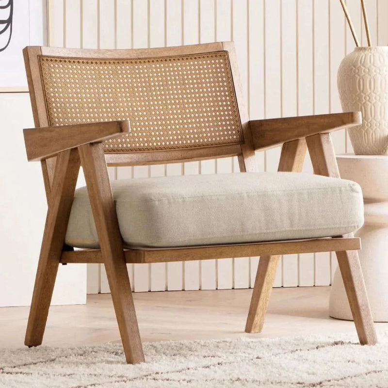Superix Lounge Chair in rattan Cane Work - Craft Decor