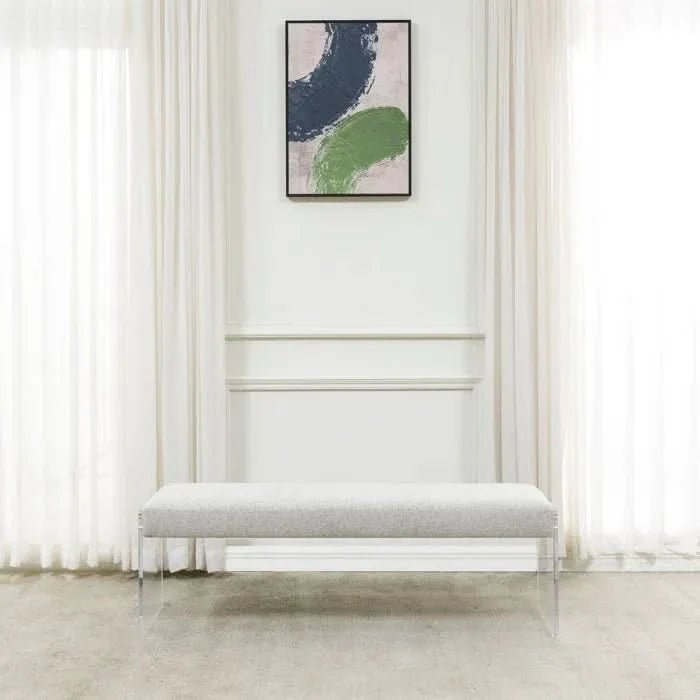 Nazool Chenille Upholstered Bench - craft decor