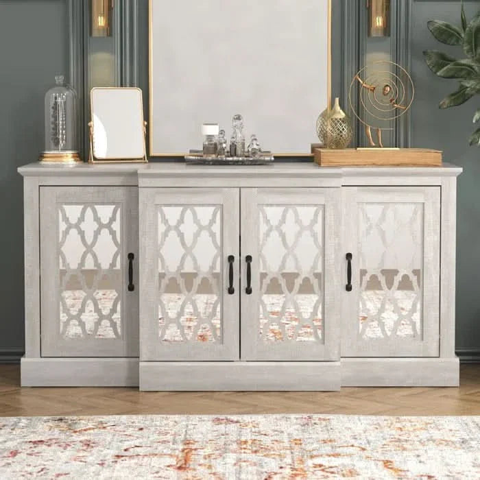 Solid Wood Wide Sideboard – Durable Buffet Cabinet
