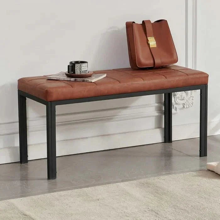 Chenister Faux Leather Upholstered Bench - craft decor