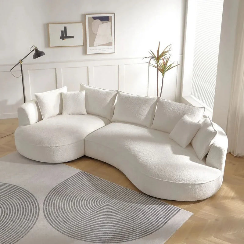 Wiptix Modern Curved L-Shaped Sectional Sofa with Chaise