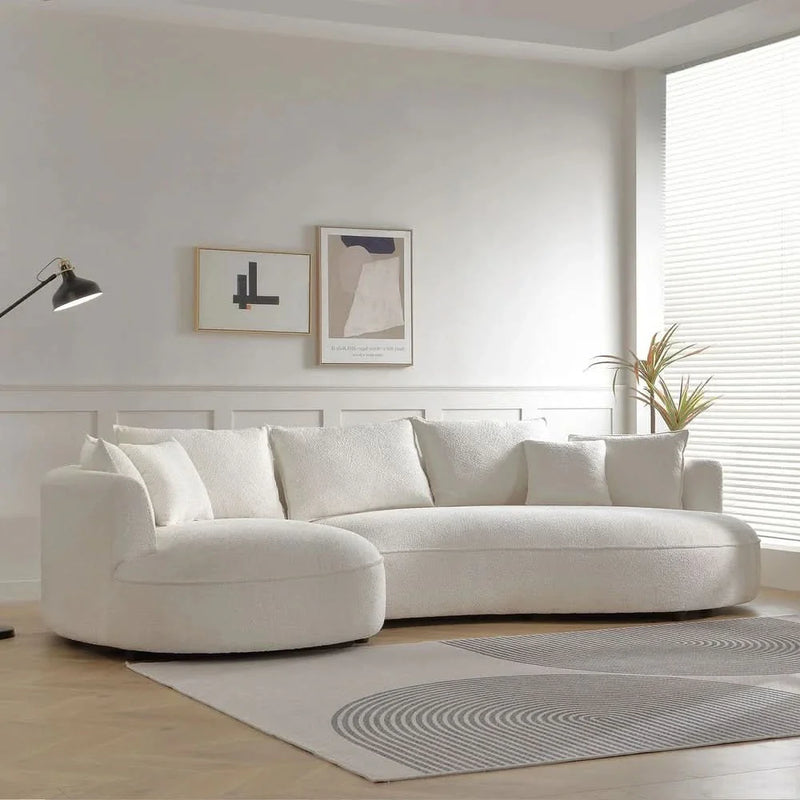 Wiptix Modern Curved L-Shaped Sectional Sofa with Chaise