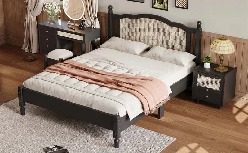 Modern Rattan Cane Bed - craft decor