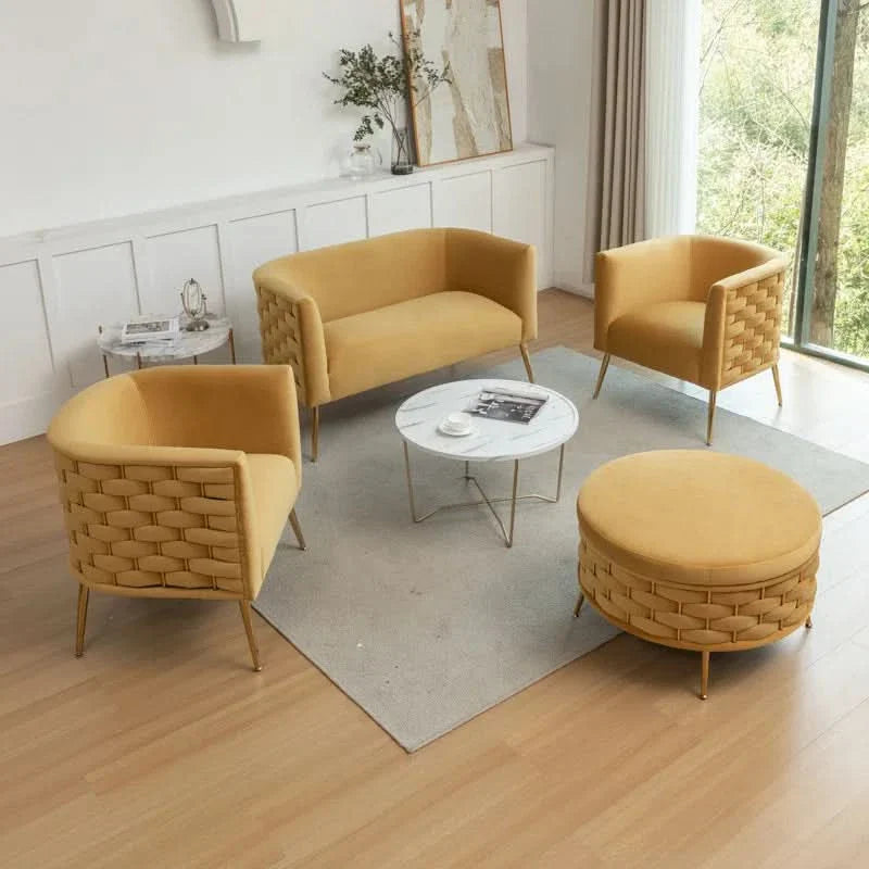 Cristeno 4 - Piece Velvet Living Room Luxury Sofa Set