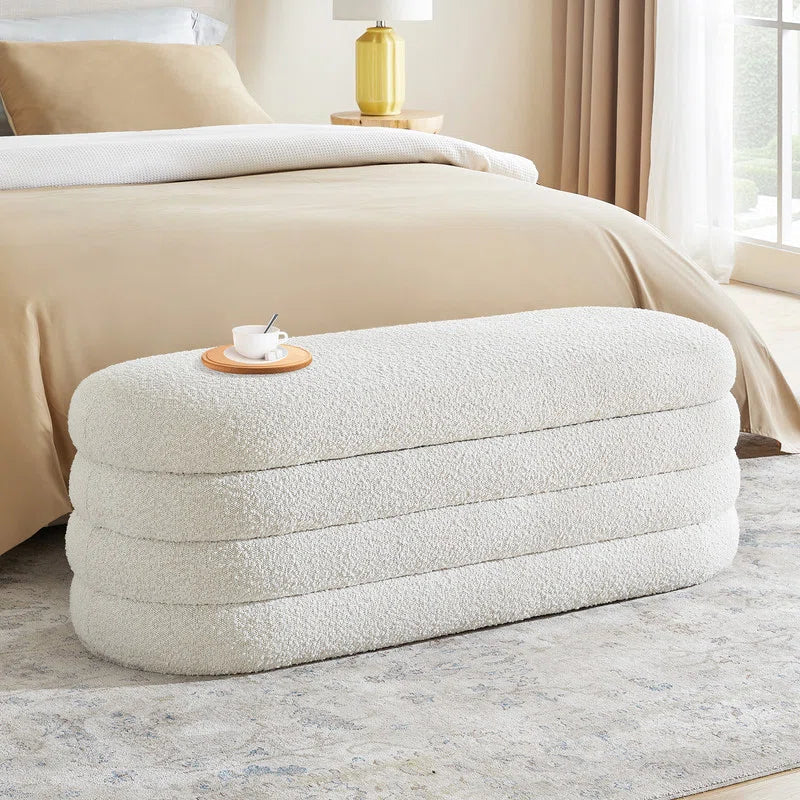 Efel  Polyester Upholstered Storage Bench - craft decor