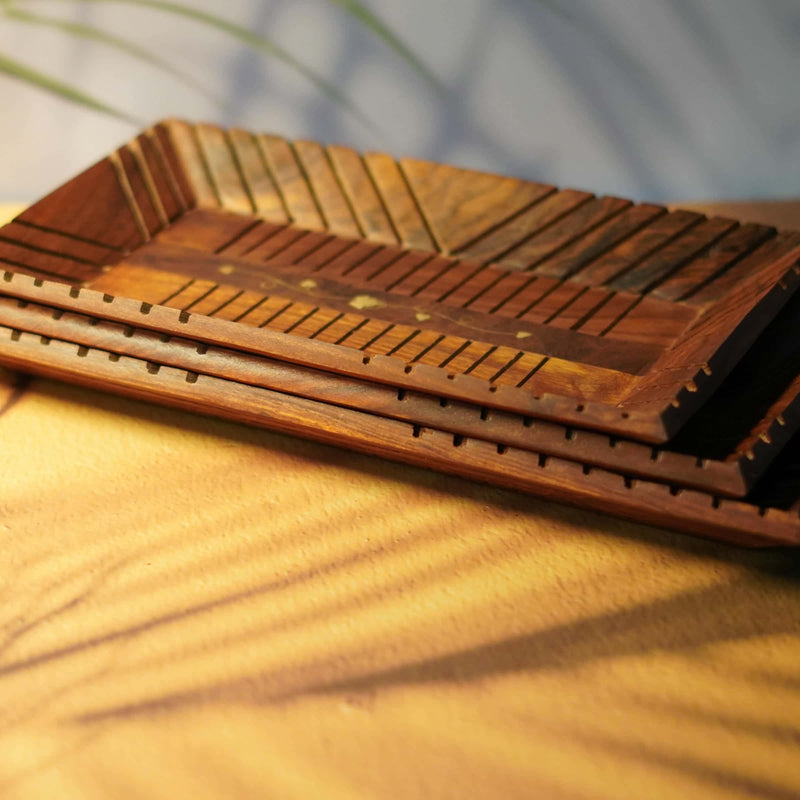 Nesting Wooden Serving Trays
