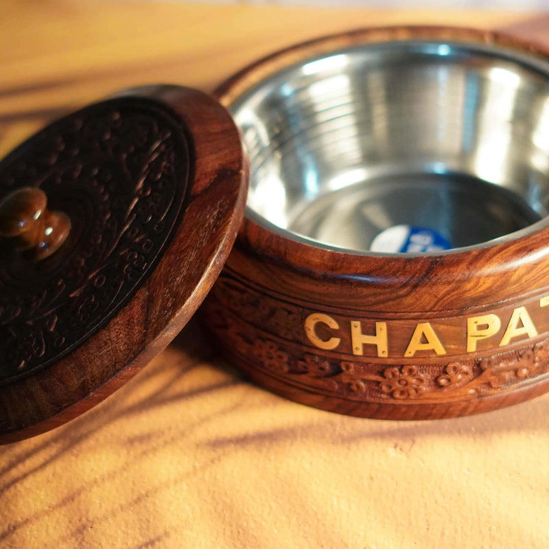 Handcrafted Wooden Rustic Elegance Chapati Box