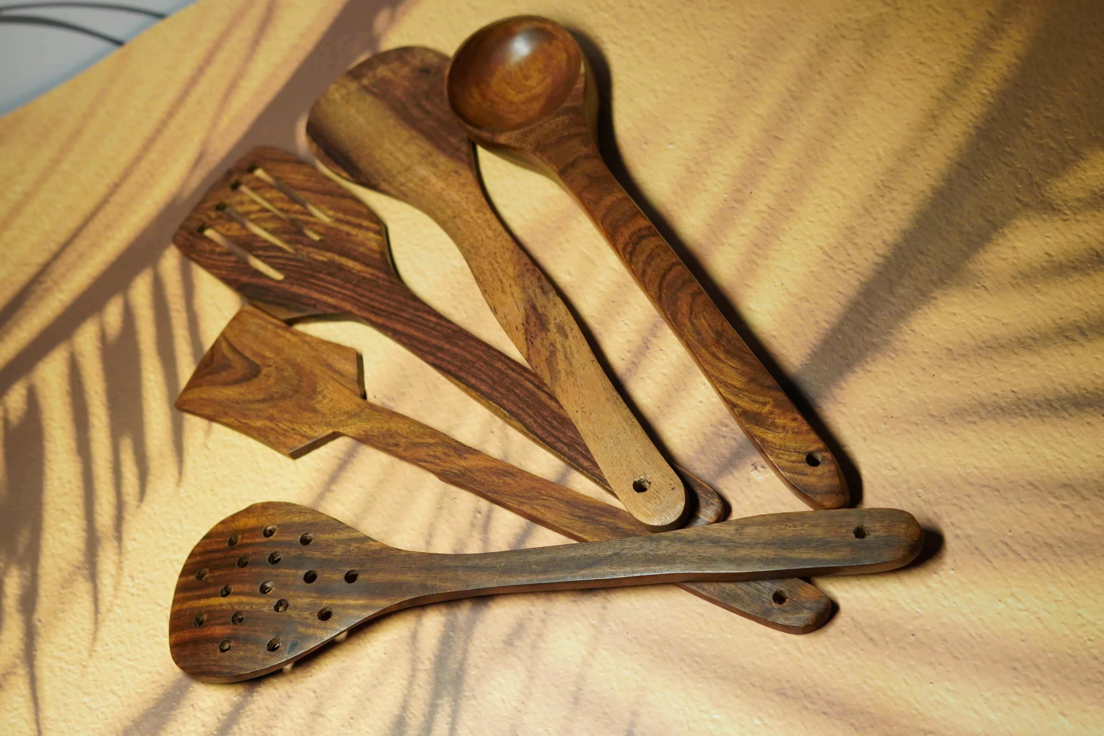 Handcrafted Wooden Cooking Utensil (Set of 5)