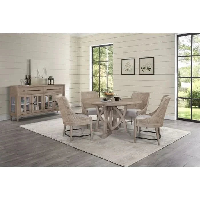 Wooden Cane Back Chairs (Set of 2) – Classic Seating with Natural Style