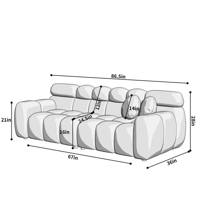 Davorine 2 - Piece Living Room Luxury Sofa Set