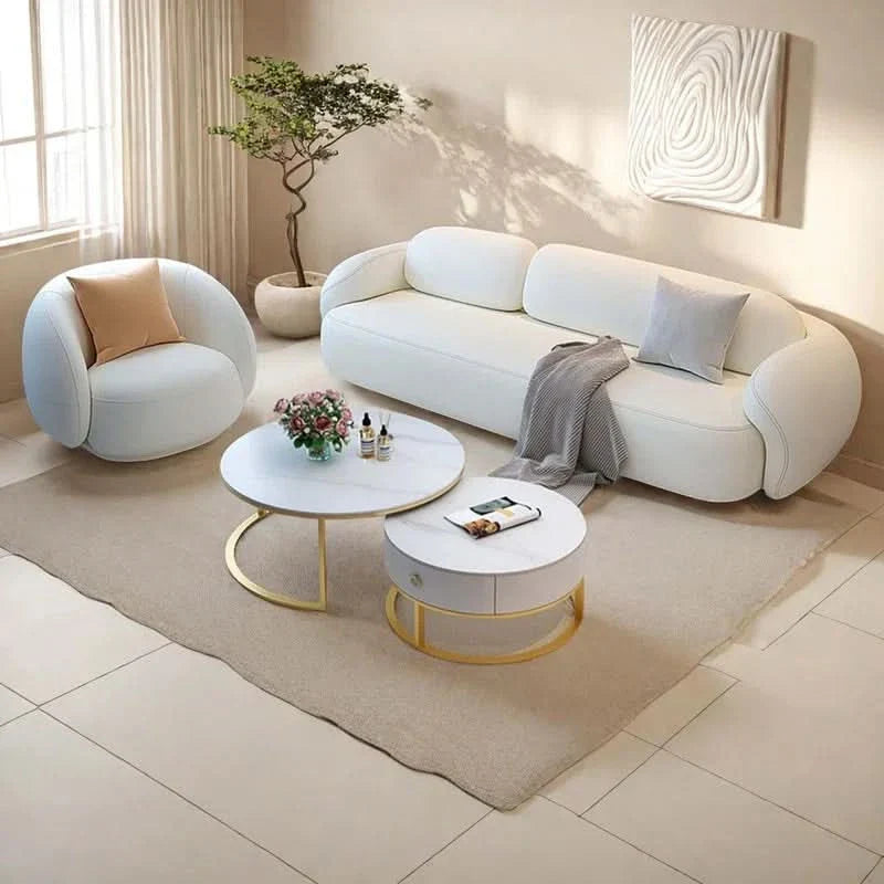 Dejaviono 3 - Piece Faux Leather Living Room Luxury Sofa Set