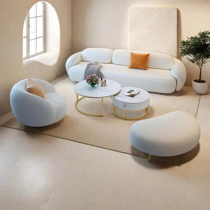 Dejavionz 4 - Piece Faux Leather Living Room Set Luxury Sofa Set