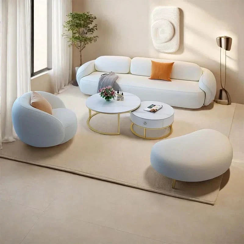 Dejavionz 4 - Piece Faux Leather Living Room Set Luxury Sofa Set